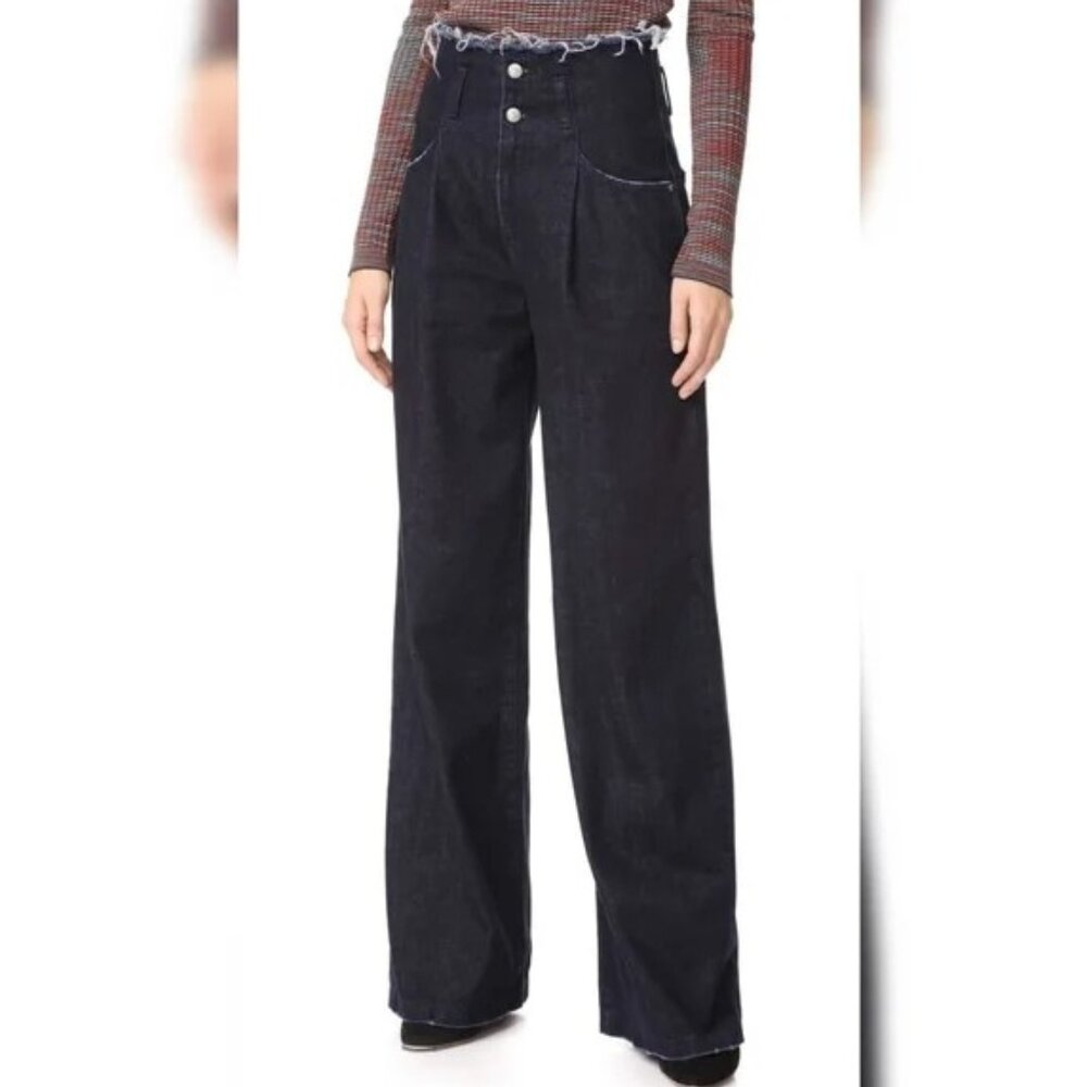 PRPS DESOTO Women sz 30 / 10 Cinched Wide Leg Jean Frayed Boho HipHop